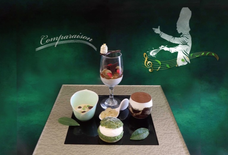 4種類のお茶(ほうじ茶・アールグレイ・抹茶・和紅茶)スイーツを食べ比べ “お茶のコンパレゾン”　～パティシエが奏でる四重奏～