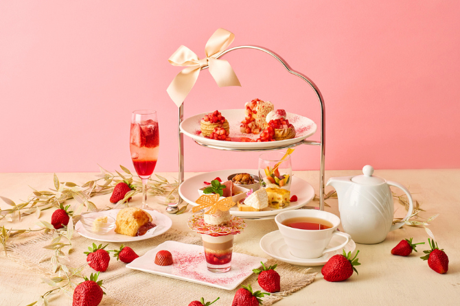 【ホテルグランヴィア大阪】甘酸っぱい“こぼれいちご”が主役！贅沢スイーツを堪能する「アフタヌーンティーセット～いちご～」を販売