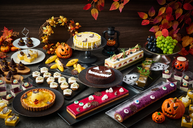 マスカットや芋栗南瓜など秋の味覚をハロウィンモチーフに　パンケーキやモンブランなどライブスイーツも登場　ハロウィンスイーツバイキング開催のお知らせ