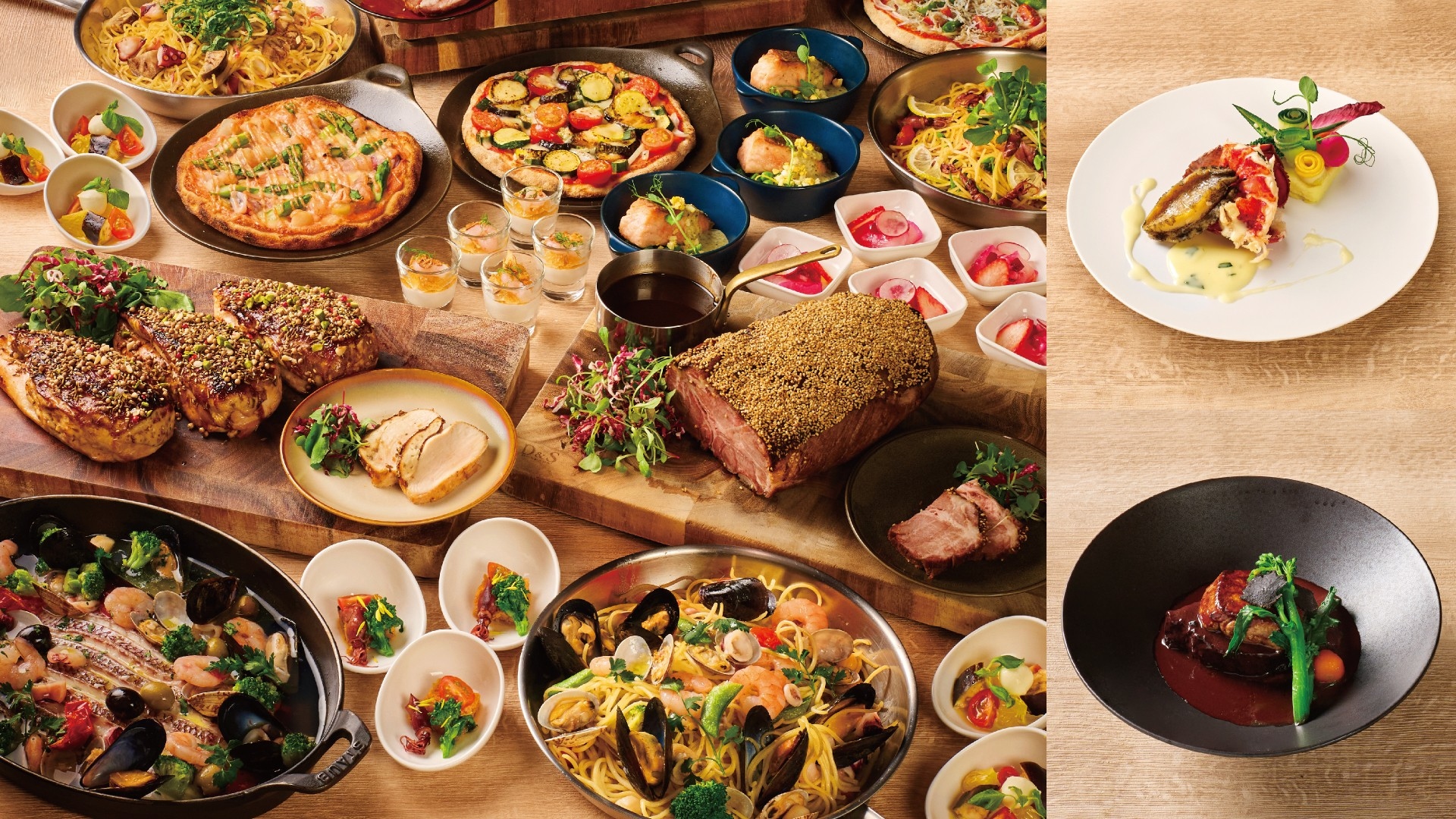 魚介と肉のWメイン！大阪産の新緑野菜で春の彩りを添える「新緑香る魚介と肉の大阪×イタリアンブッフェ」開催　母の日・父の日期間限定オプションもご用意