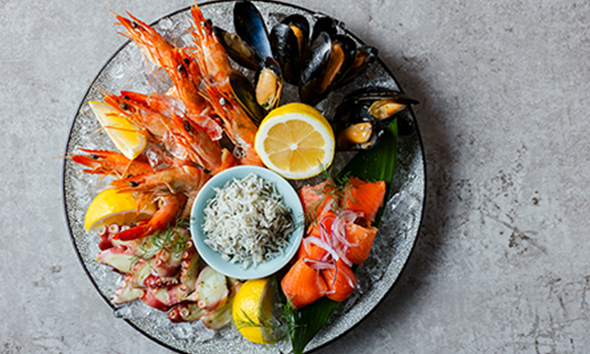 Selection of seafood