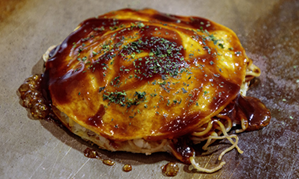 Hiroshima’s specialty - Okonomiyaki savory pancake