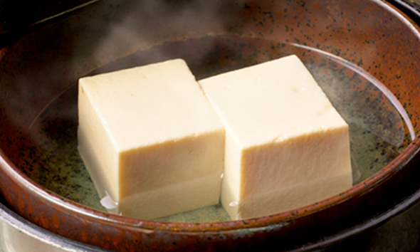 Kyoto tofu cooked in a pot