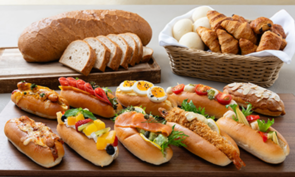 Bread rolls with various fillings