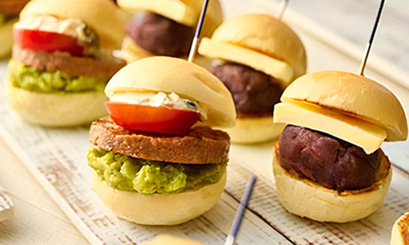 Vegetable burger, Sweet red bean paste and butter burger